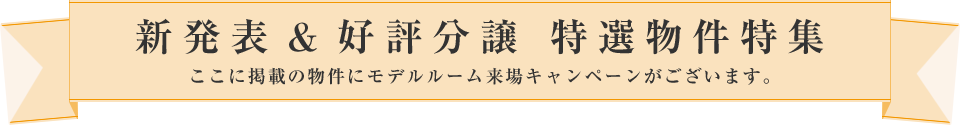 新発表&好評分譲 特選物件特集